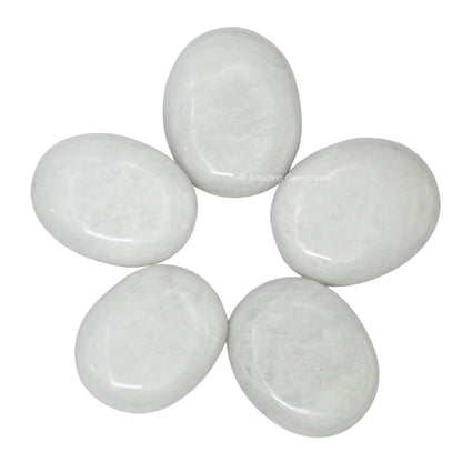 Amazing Gemstone Snow Quartz Crystals and Healing Stones - Large Palm Stone Crystals Piedra - Crystal for Good Luck, Balanced Positive Energy, Meditation - Unique Stocking Stuffers, Gifts for Women