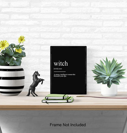 Witch Pagan Wall Art & Decor - Wicca Wiccan Witchcraft Altar Supplies - Gothic Home Decor - Goth Room Poster Print - Black Magic Wall Print - Witchy Gifts for Women