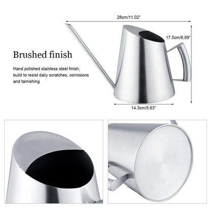 XHTLLO 1500ml Stainless Steel Wateannulus Can Brushed Garden Planting Indoor Outdoor