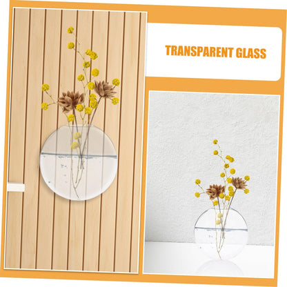 Cabilock 2pcs Wall-Mounted Glass Hydroponics Vases Cool Plant Terrariums for Home Office Decor Glass Flower Pots Root Display Vases