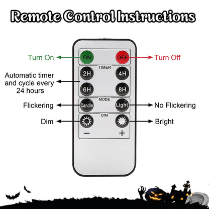 Halloween Ghost Flameless Candle with Timer – LED Candle with Flickering Flame, Real Wax, Remote Control, Spooky Halloween Decorations Indoors, Cute Tabletop Decor for Mantel Home, Battery Operated