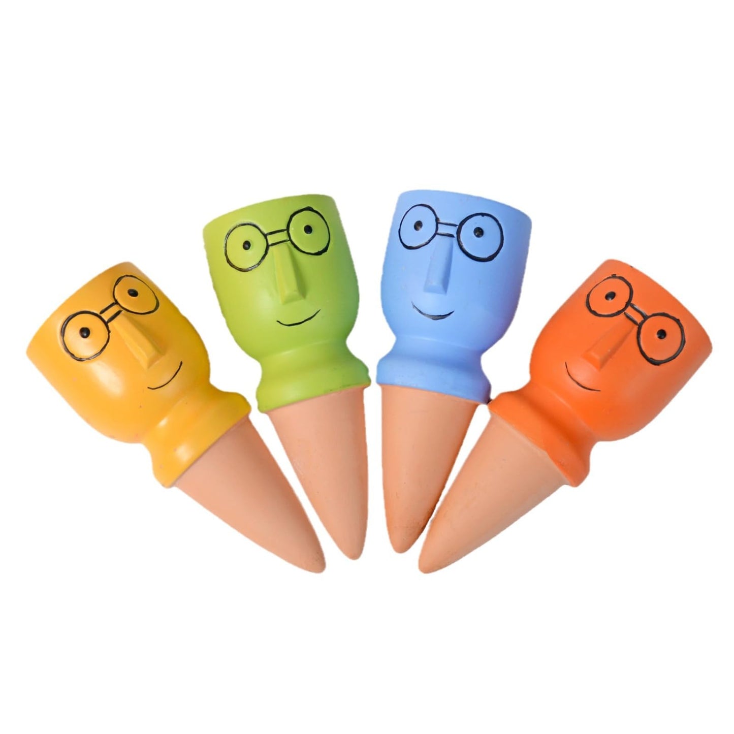 QinSuiKai 4 Pack Plant Watering Devices, Terracotta Watering Spikes, Vacation Self Watering Planter Insert, Automatic Plant Waterer for Indoor Outdoor Plants (Big Head)