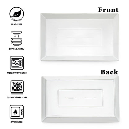 MIECOO Large Serving Platter, 18.5" x 11.5" White Serving Tray, Rectangular Porcelain Plate for Party, Wedding, Birthday, Entertaining, Food, Appetizer, Fruit, Sushi, Dessert