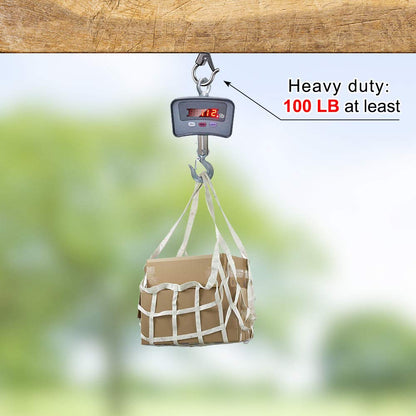 BeneLabel Wall Mount Ceiling Hooks with Safety Buckle - Plant Hanger Hooks - Outdoor Hanging Brackets for Hanging Plants, Lights, Wind Chimes & More - Rust Proof and Wind Proof