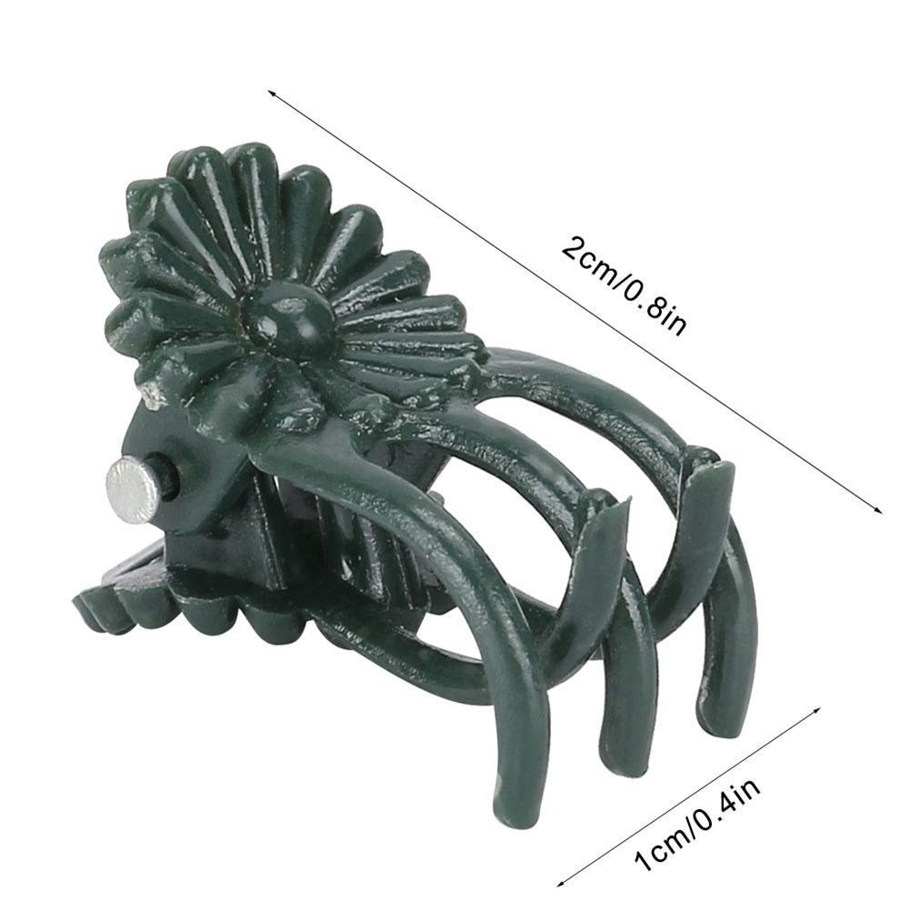 Fdit 200Pcs Plant Clips Orchid Clips Flower Shaped Plant Clip Orchid Stems Fixing Support Supporting Stems Vines to Grow (Green)