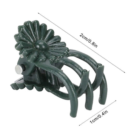 Fdit 200Pcs Plant Clips Orchid Clips Flower Shaped Plant Clip Orchid Stems Fixing Support Supporting Stems Vines to Grow (Green)