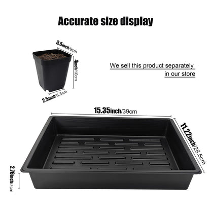 RooTrimmer 3.5 inch (9CM) Square Nursery Pots 60pcs, Sturdy Seedlings Trays 5 Pcs, Seeds Starter Germination Tray, Microgreenings Planter Nursery Propagation 5 Sets