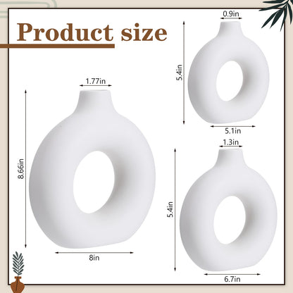 Reallnaive 8 Pcs Rustic Vase Centerpieces Set Included Boho Ceramic Vase Decorative Books Wood Bead Garland with Tassels for Farmhouse Table Island Living Room Decor(with God All Things are Possible)