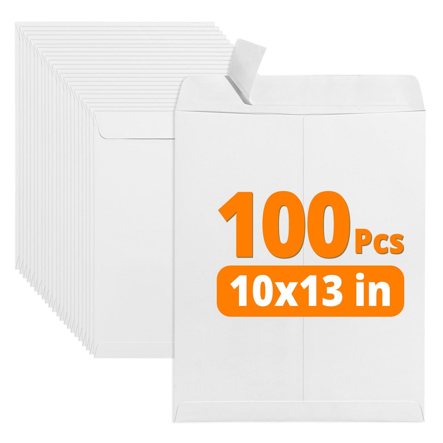 SUNEE 10 x 13 Self Seal Catalog Envelopes, 28lb White Security Mailing Envelopes, Ultra Strong Quick-Seal for Documents, Office & Business Use, 100 Pack