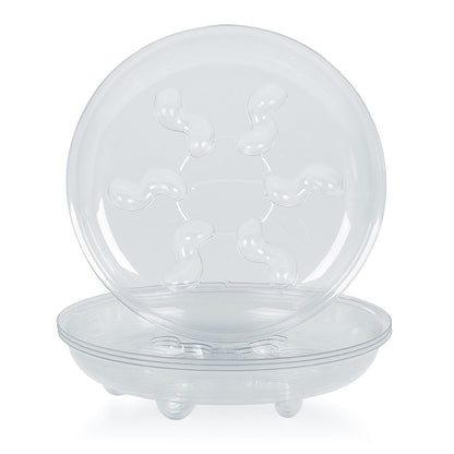 Idyllize 5 Pieces of 6 Inch Clear Thick Plastic Heavy Duty Sturdy Plant Saucer Drip Trays for pots (6'')
