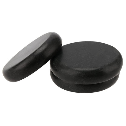 SOUJAP 16 Pack 3.15 Inch Basalt Massage Stones, Large Massage Hot Round Stones, Black Essential Basalt Rocks for Relaxation, Home Spa