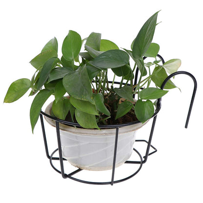 4 Pack Hanging Planters for Railings Rail Planter Hanging Baskets Flower Pot Holders Iron Plant Racks Metal Fence Planter Potted Stand Mounted Balcony Plant Baskets Container,Garden Steel Pots
