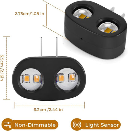 4-Pack LED Night Lights Plug into Wall, 2700K Soft White with Light Sensor, Ambient Lighting for Hallway, Bedroom, Bathroom, Nursery, Kitchen, Rotating Plug-in Night Light
