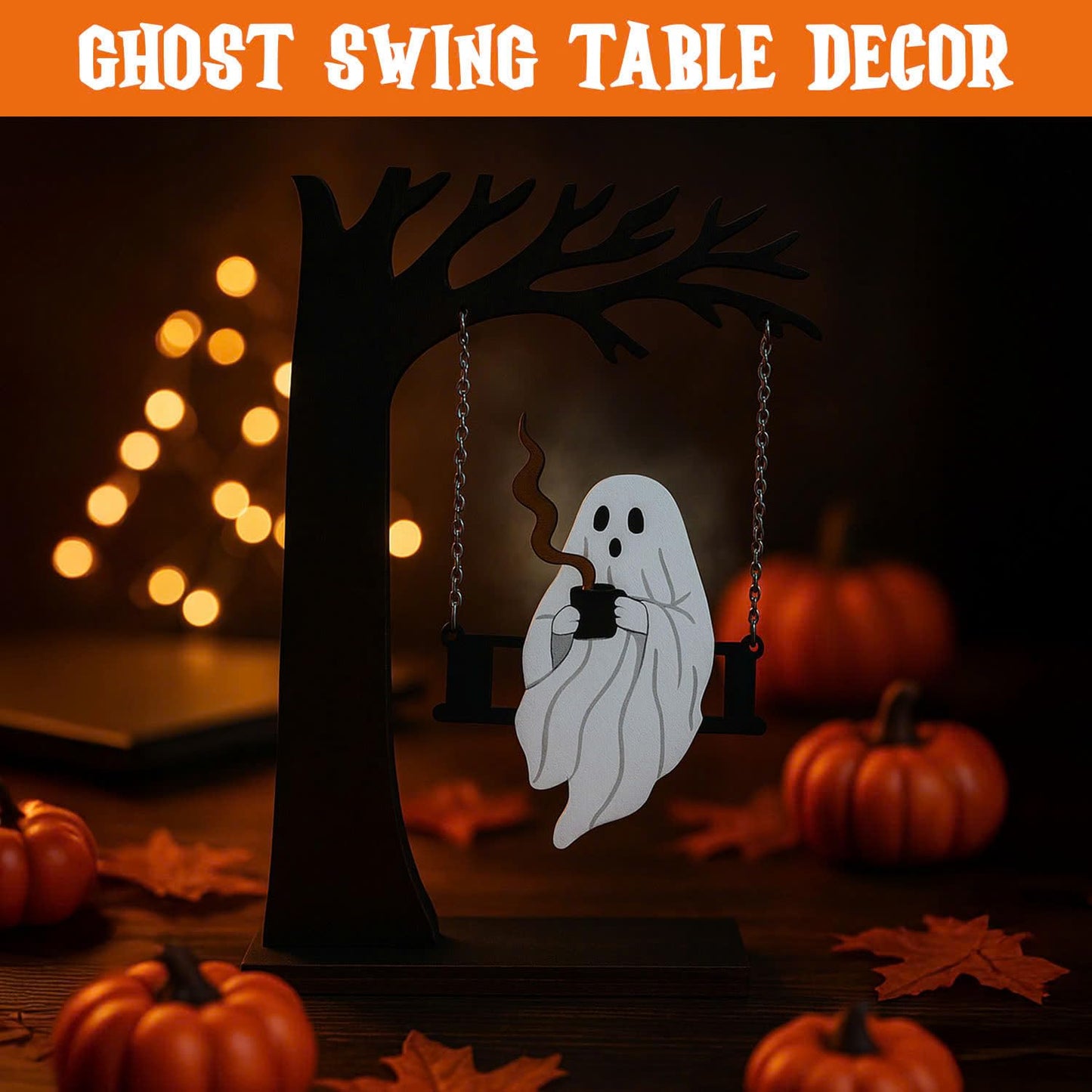 Spooky Home Decor, Ghost Swing, Cute Halloween Kitchen Dercorations, Ghost Decor, Hanging Ghosts Decor, for Women