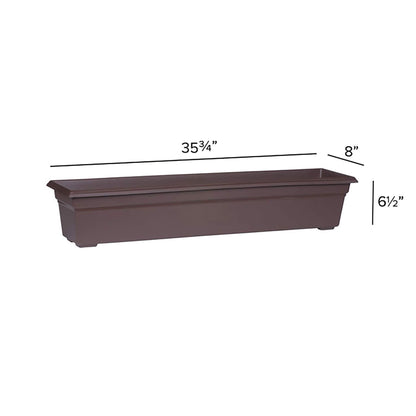Root & Vessel 16363, Brown, Countryside Flower Box Planter, 36-Inch