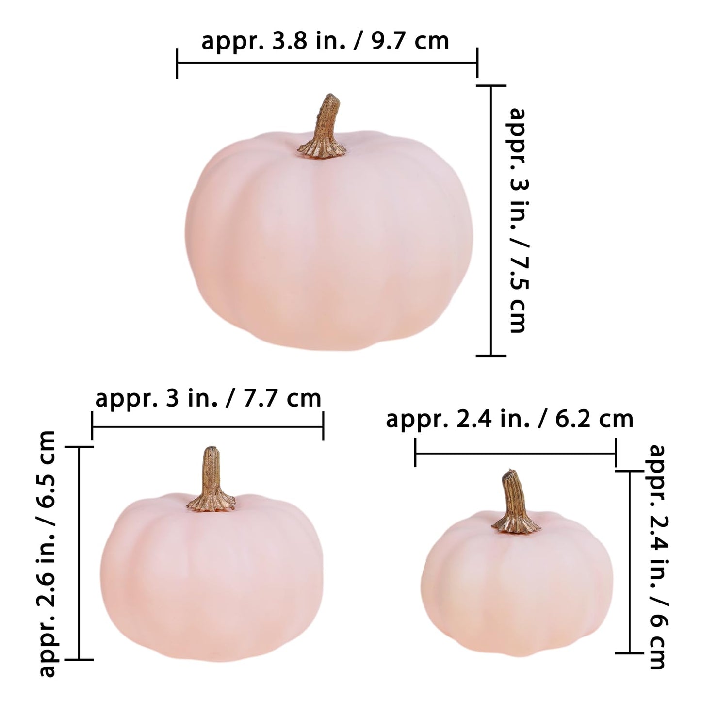 Winlyn 12 Pcs Assorted Small Light Pink Artificial Pumpkins Decorative Pumpkins Harvest Foam Pumpkins Pink Fall Decor for Baby Shower Autumn Wedding Thanksgiving Tiered Tray Wreath Table Centerpiece