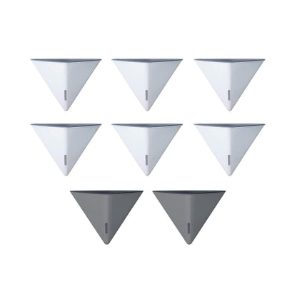 LaLaGreen Bundle - 12" x 6 Pack White + 12" x 2 Pack Gray Large Self Watering Geometric Hanging Flower Vase Vessel with Metal Hanger, Modern Stylish Wall Mounted Succulent Pot Holder Decor