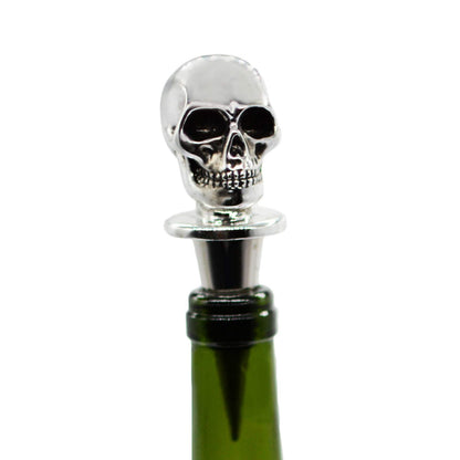 Silver Skull Bottle Wine Stoppers，Perfect Skull Theme Souvenirs Gifts for Men, Women