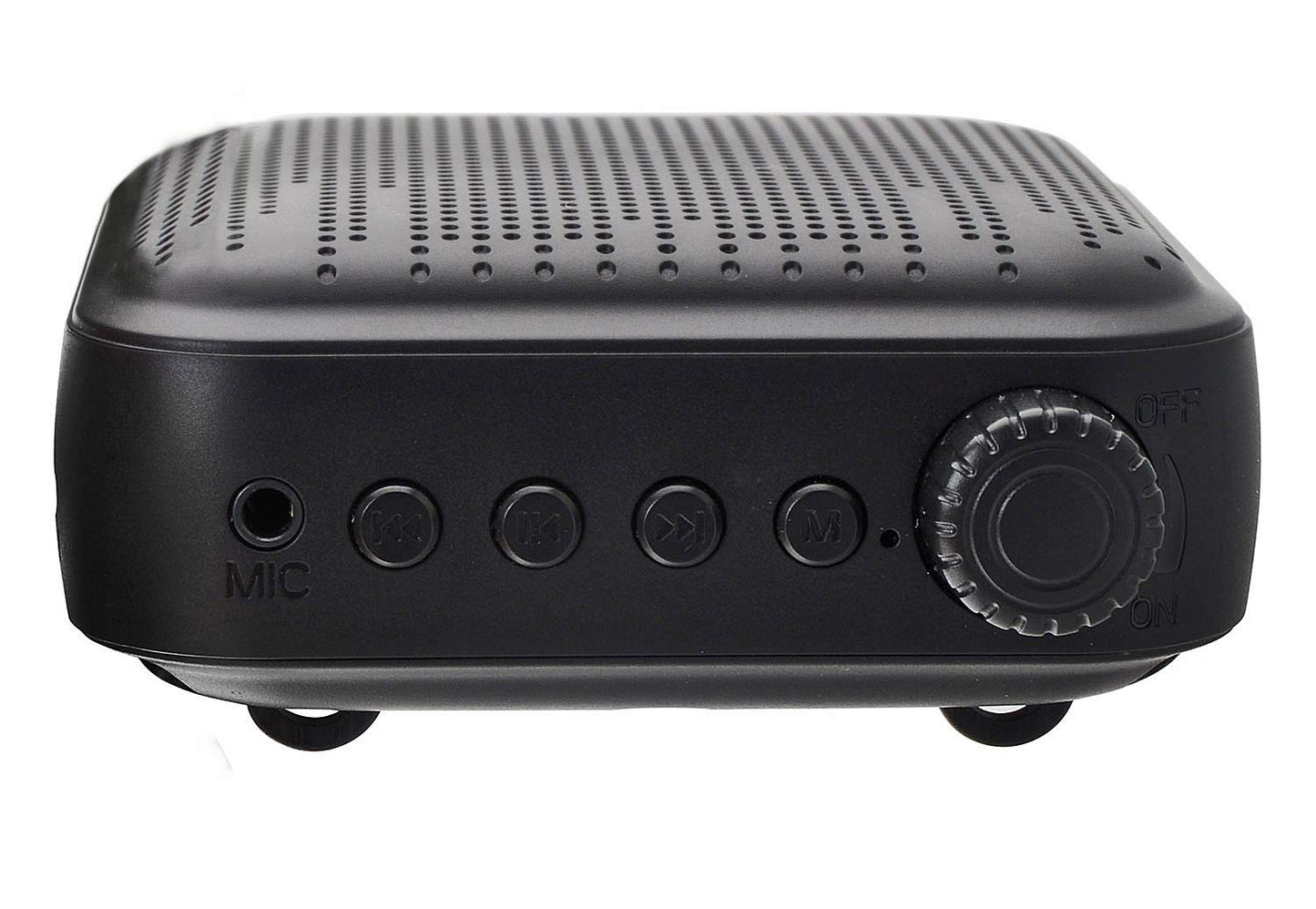 Voice Amplifier 12W Rechargeable PA System (1200mAh) with Wired Microphone for Teachers, Coaches, Tour Guide and More (Black)