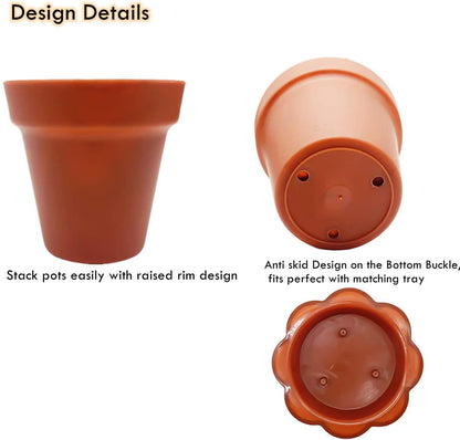 PURPLE STAR 1N 50 Packs Cupcake Plant Nursery Pots with Humidity Dome- Planting Containers Cups- Small Flower Pots with Trays & Lids for Indoor Outdoor Seedling Succulent Vegetable (Wine Red)