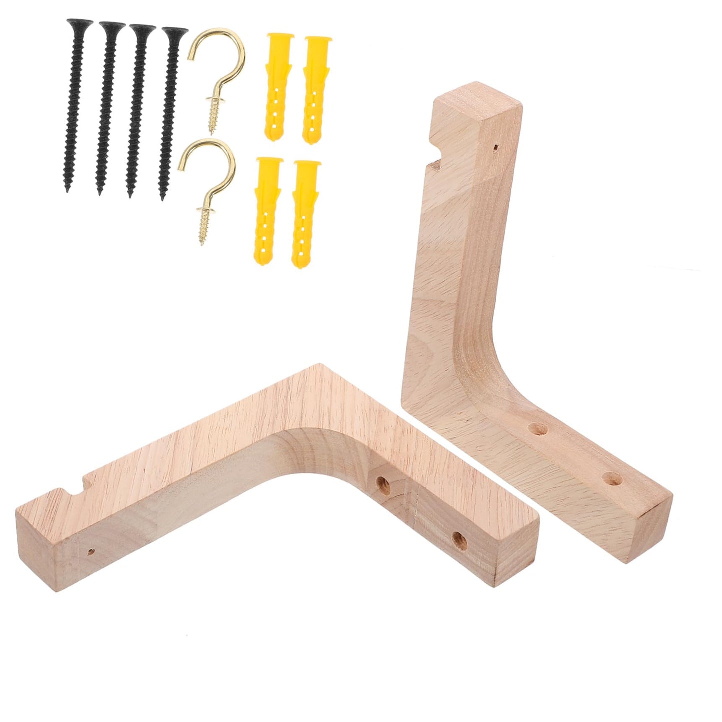 Kichvoe Wooden Plant Hanger Hooks 2pcs Heavy-Duty Wall-Mounted Indoor Plant Hanging Brackets for Flowerpots with Natural Wood Finish Suitable for Patio and Garden