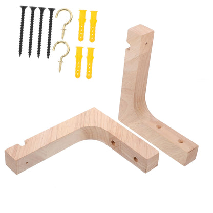 Kichvoe Wooden Plant Hanger Hooks 2pcs Heavy-Duty Wall-Mounted Indoor Plant Hanging Brackets for Flowerpots with Natural Wood Finish Suitable for Patio and Garden