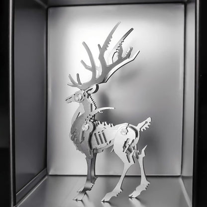 3D Metal Model Kits, Mechanical Small Dream Elk 3D Metal Puzzle,Steel Mythology Animal Series DIY Brain Teasers Simple 3D Puzzles Home Decor Art Craft Gifts Toys for Adult