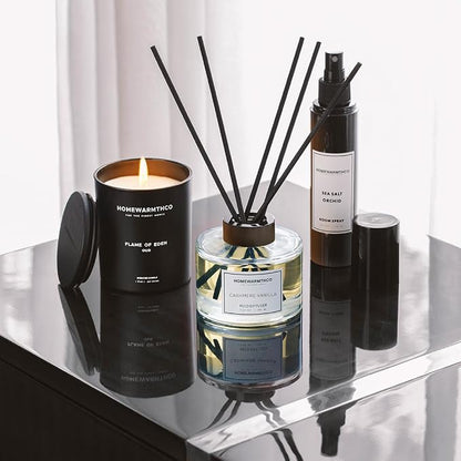 Cashmere Vanilla Reed Diffuser Set-Premium Fragrance Reed Diffusers for Home. Office, Bathroom, Kitchen, Shelf and Home Décor - Long-Lasting Scent with Non-Toxic essential Oils Diffuser 5.63 oz, 160ml