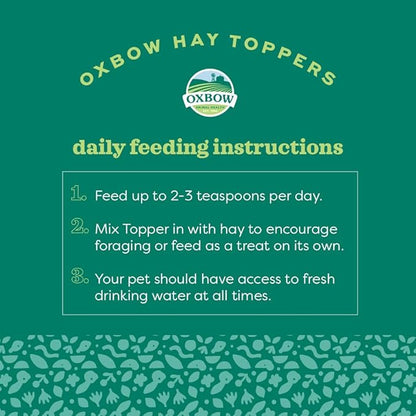 Oxbow Hay Toppers Garden Blend, Bunny Treats, Foraging Enrichment for Rabbits, Chinchillas, Guinea Pigs, and Other Small Herbivores, Timothy Hay Topper, Premium Rabbit Food Additive, 2oz
