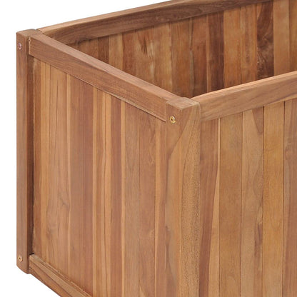 MBDRKVGF Large Solid Teak Wood Raised Garden Bed, Rectangular Outdoor Planter Box for Flowers and Vegetables, 78.7 x 78.7 x 19.7 Inch Weather-Resistant Planting Container