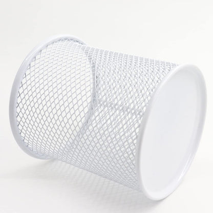SNOW COOLER Pen Holder Mesh Pencil Holder Metal Pen Holder Cup Pencil Cup Holder for Desk Office Pen Organizer White, 4 Pack