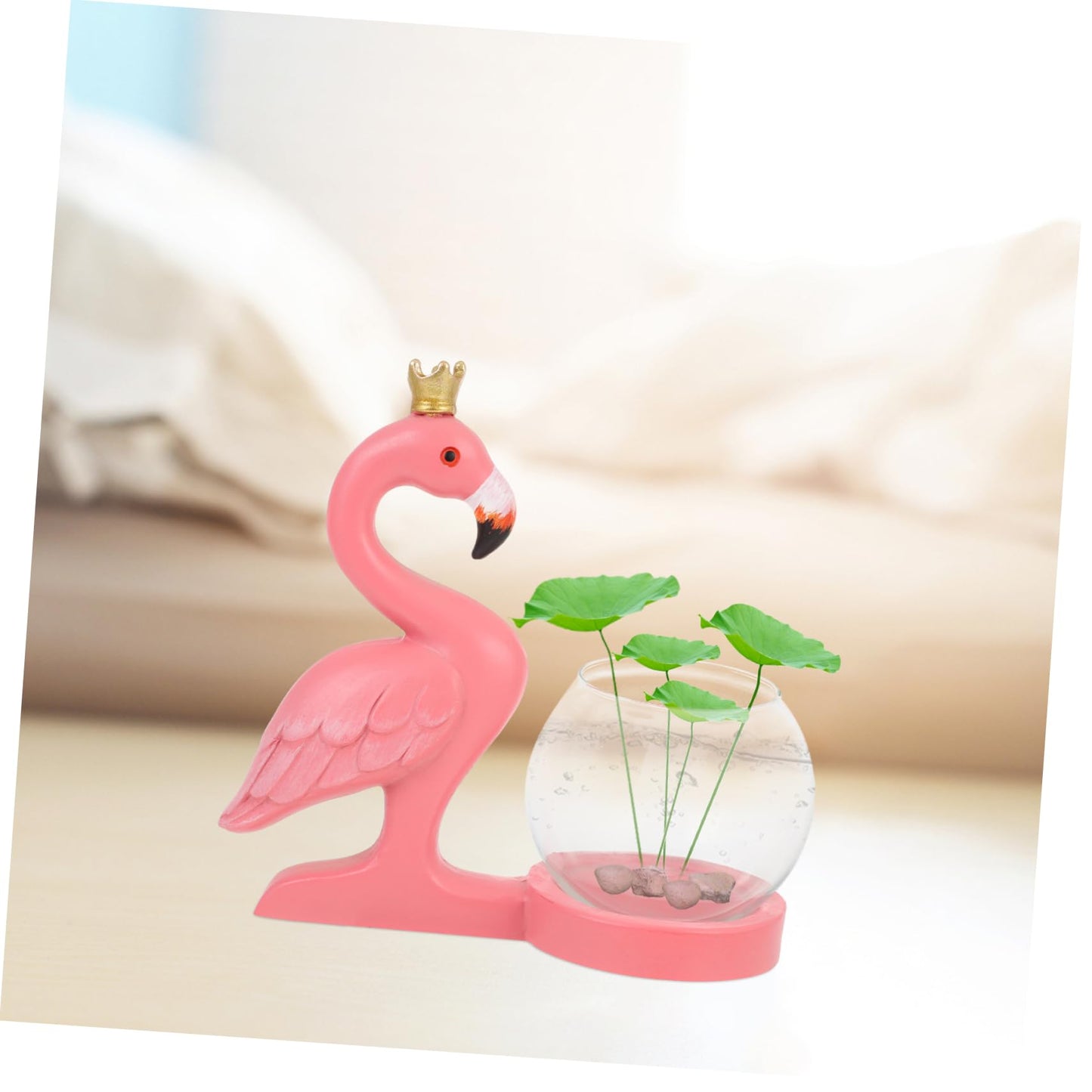UKCOCO Flamingo Hydroponic Glass Vase Decorative Desktop Plant Terrarium for Air Plants Pothos Vine Shelf Centerpiece Home Office Living Decor