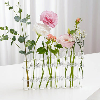 Toyvian Glass Vase for Indoor Plants Propagation Tubes Large Test Tube Flower Vase with Brush 8pcs Set Hydroponic Home Decor Terrarium Pot