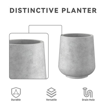 Kante 11.6" Dia Round Concrete Planter, Outdoor Indoor Large Plant Pots Containers with Drainage Hole and Rubber Plug for Home Garden Patio, Natural Concrete