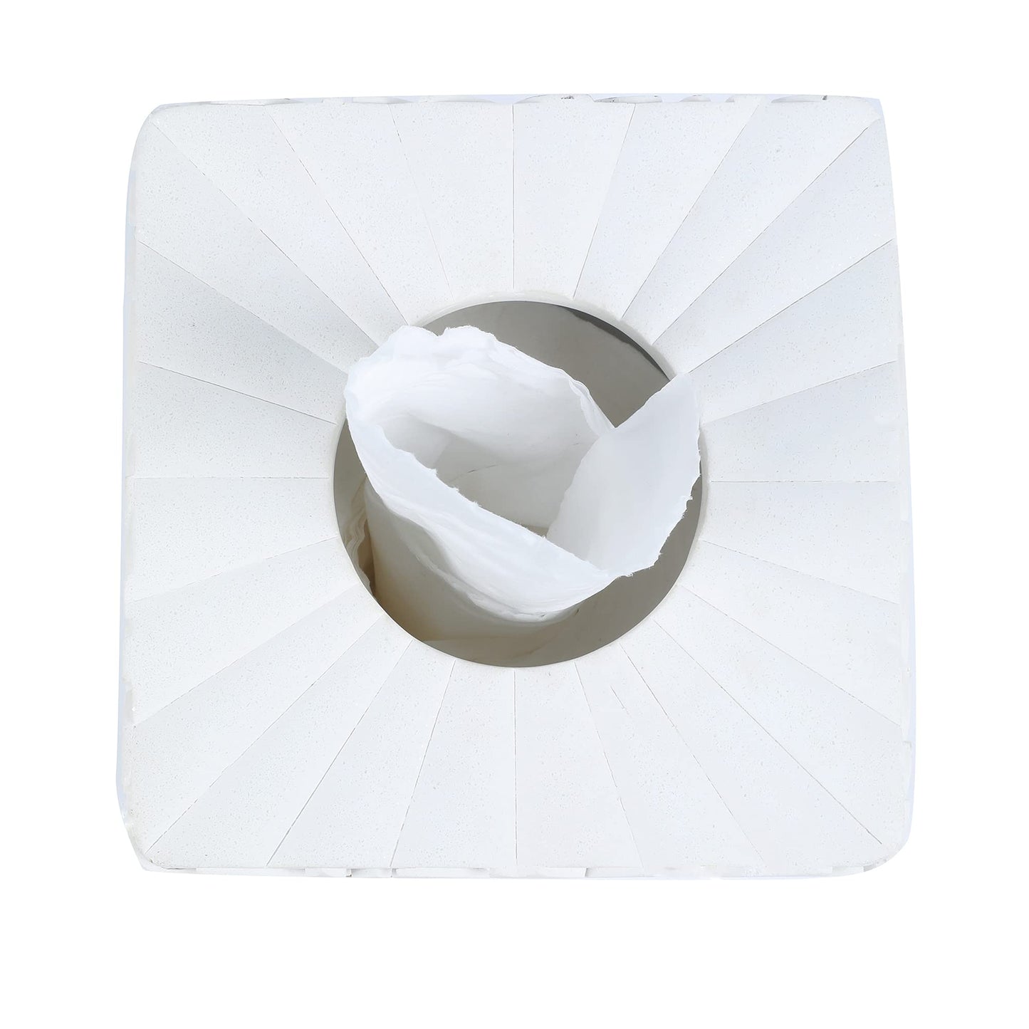 Hymmah Modern Square Tissue Box Cover Holder,Bathroom Accessories Decor Unique Design Tissue Box Cover for Bathroom Vanity Counter Tops Also Great for Bedrooms and Living Rooms