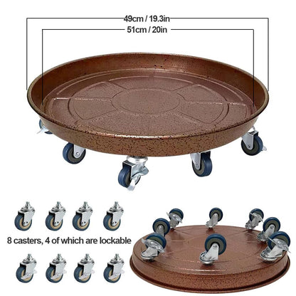 RIAMTGCX Rolling Plant Caddy Dolly with Wheels, 20" Heavy Duty Plant Stand on Casters for Planters, Wheeled Plant Roller Base for Indoor Outdoor Flower Pot, Bronze, 1 Pack