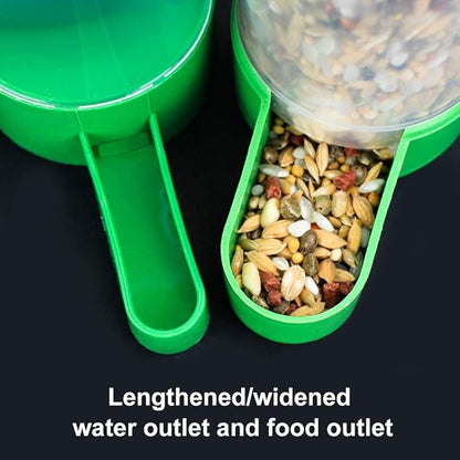 Bird Feeder, Bird Water Dispenser for Cage, 2PCS Automatic Bird Water Feeder with 1PCS Food Feeder for Cage Pet Parrot Budgie Lovebirds Cockatiel (2pcs 90ml + 1pcs 150ml)