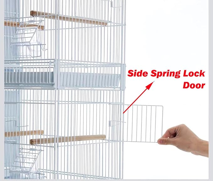Extra Large 36" x 18" x 19"H Lot of Two Breeder Bird Flight Cage Side Breeding Nest Box Door Center Divider with Removable Rolling Stand