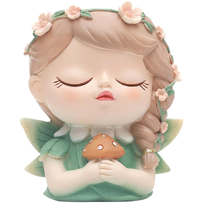 Face Planter Fairy Girl Face Pots for Plants Resin Waterproof Pot with Drainage Hole Small Cute Girl Face Succulent Pots for Indoor Outdoor Plants Tiny Cactus Holding