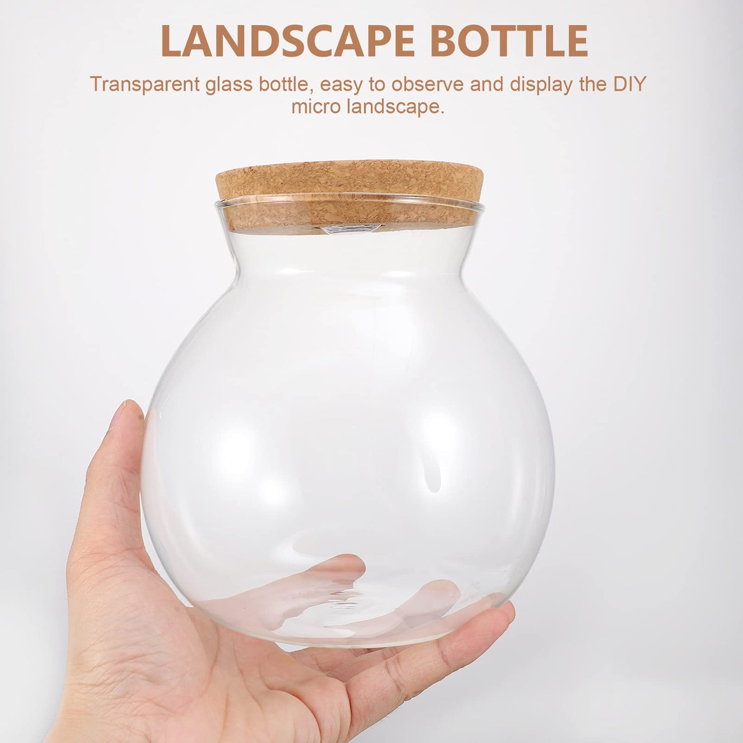 Glass Favor Jar Glass Bottles with Cork Lid and LED Light Plant Terrarium Display for DIY Wedding Party Mason Jars Crafts Christmas Decoration