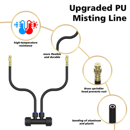 Drip Irrigation System 2 Ports - 360°Adjustable Garden Watering System 50FT with 30 Nozzles, Drip Irrigation Kit for Garden, Yard, Lawn, Greenhouse, Plants, 2/5 inch Hose