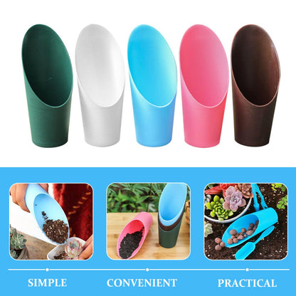 DIYEAH 5pcs Plastic Soil Dig Shovel Set for Gardening and Bonsai Planting Multi-Color Lightweight Soil Scoops for Potted Plants