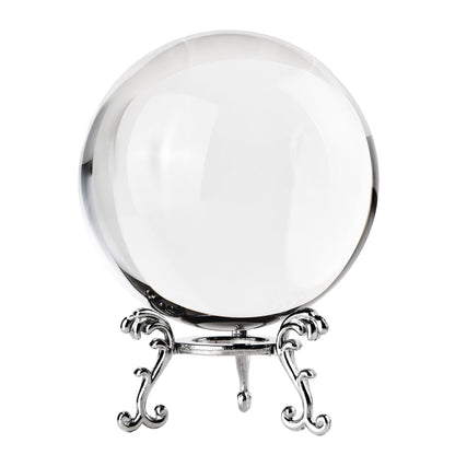 80mm Clear Crystal Ball with Stand, Photography Lensball Prop for Magical Shots, Optical Glass Sphere Decorative Balls Gifts for Meditation Divination
