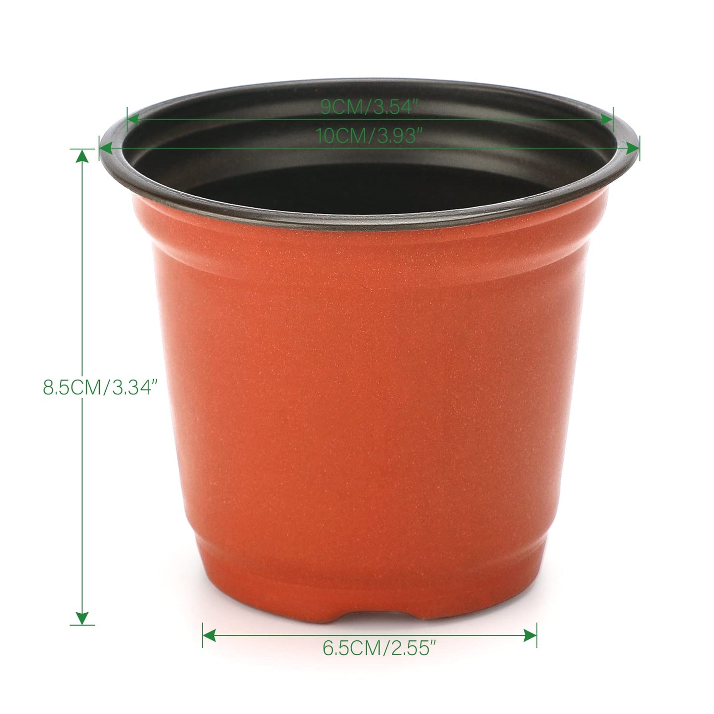 KINGLAKE 100 Pcs 4" Plastic Plants Nursery Pot/Pots Seedlings Flower Plant Container Seed Starting Pots,4 Inch,Red