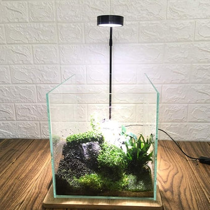 Full Spectrum LED Light with Bamboo Board Nano Fish Tank Light USB Powered 360 Degree Bettas Fish Tank Lights for Plant Growth(Size:L/27x28.5cm)