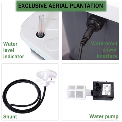 JPWDDWYT Hydroponics Tower Indoor Growing System Vertical Garden Planter Indoor Smart Garden Kit with Pump and Movable Water Tank Vegetable Plant Gift for Gardening Lover (35-Plants)