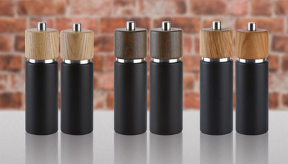 Zassenhaus Hannover Pepper Grinder Mill, 7-Inch, Matte Black/Natural Olive Wood
