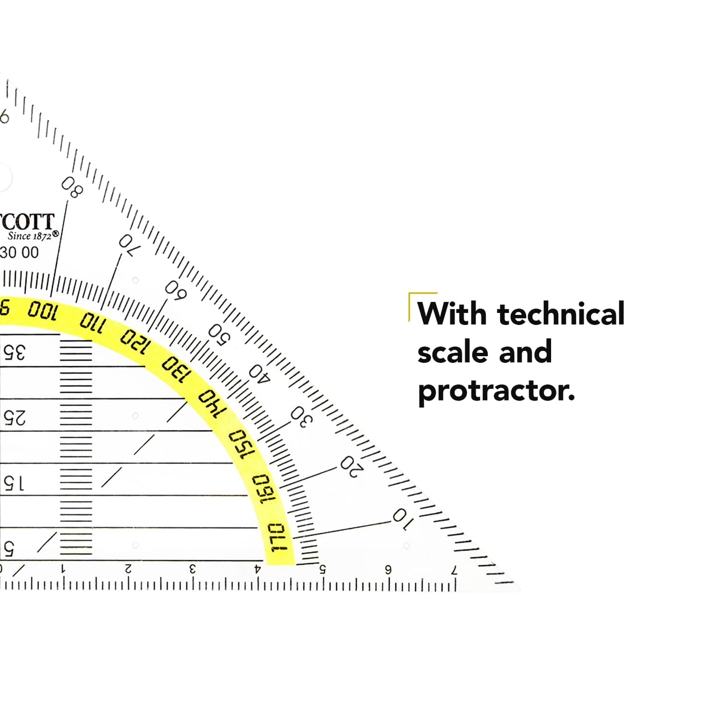 Westcott Set Square, Plastic, 14 cm, Transparent, Other Styles Available 1 Items 14 cm/ohne Griff