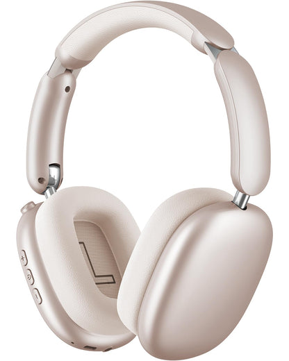 Wentronic Y02 Active Noise Cancelling Headphones,60H Battery,5 EQ Music Modes,Hi-Res Audio,Deep Bass,Foldable Wireless Over Ear Bluetooth 5.4 Headset,Breathable Leather Earpads (Starlight)
