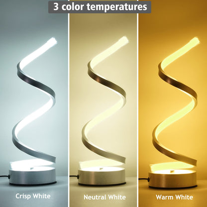 NUÜR Table Lamps for Living Room Set of 2, Silver Dimmable LED Lamp, Small Bedside Lamps, Nightstand Lamp for Bedroom Office Home Living Room